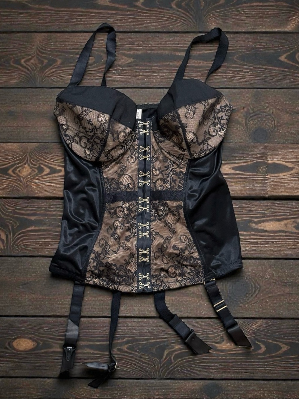 Seriously Sexy Collection Cacique Corset Top Bustier Black Lace 18/20 18 20 New